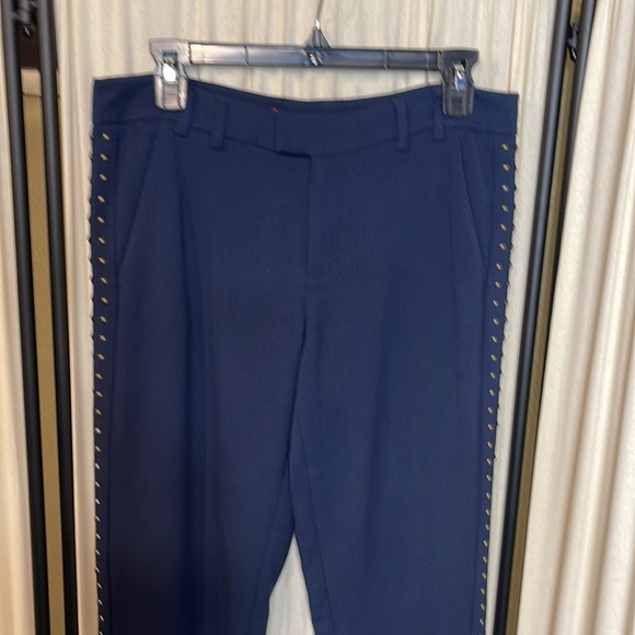 ANTHROPOLOGIE- CARTONNIER LOU TAPER EMBELLISHED NAVY BLUE TWILL PANTS SIZE 4T - Picture 6 of 15